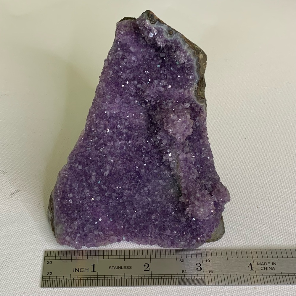 Large Purple Amethyst Crystal Cluster Geode Uruguay Cathedral Gemstone 4.75"x4.5 - Picture 14 of 16